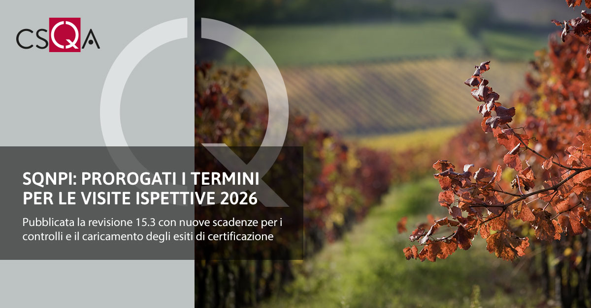 SQNPI: prorogati i termini per le visite ispettive 2026