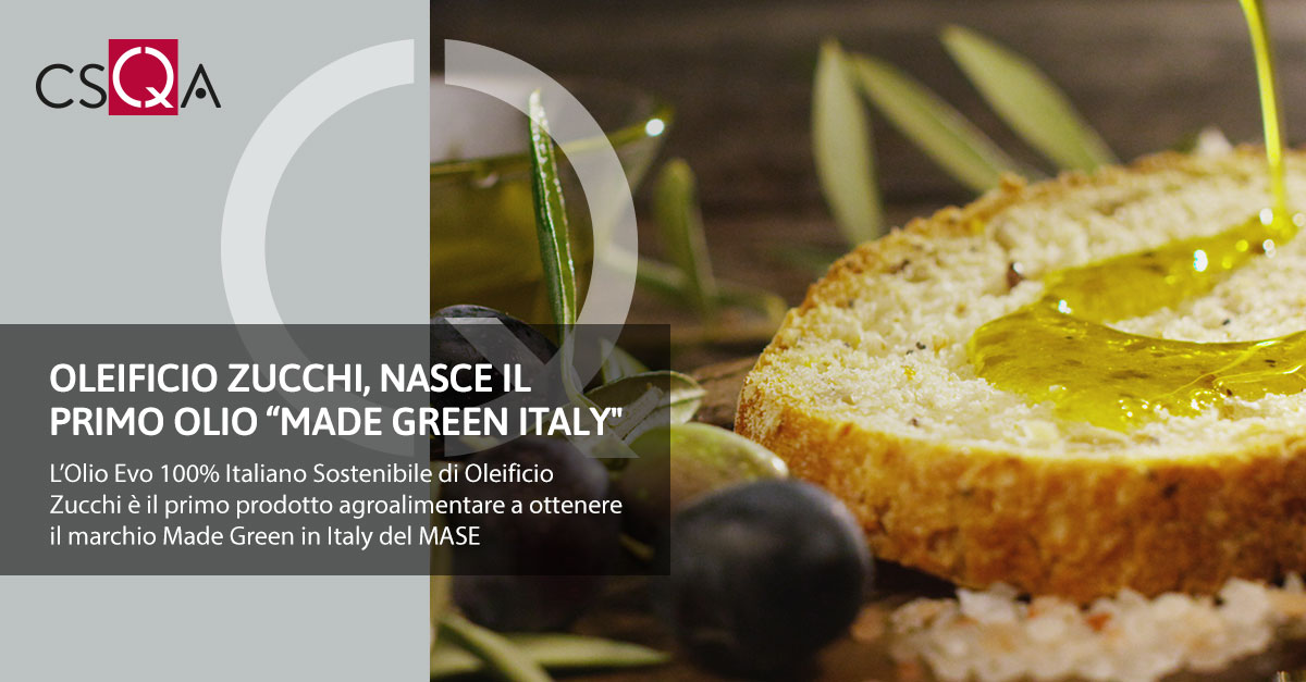 Oleificio Zucchi, nasce il primo olio “Made Green Italy"