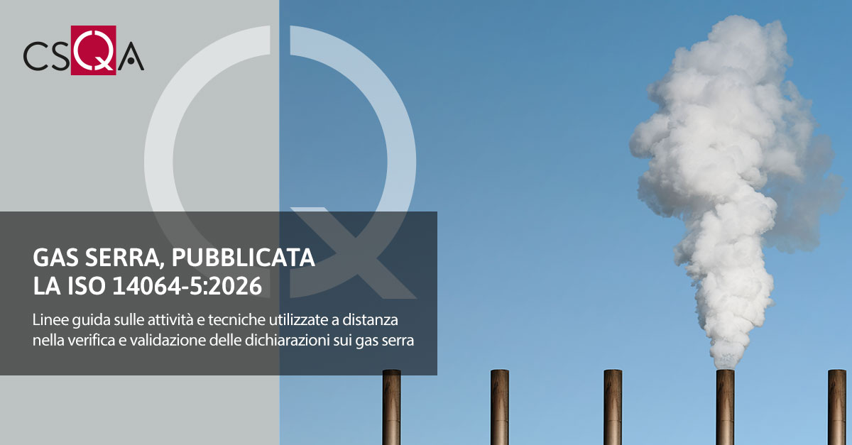 Gas serra, pubblicata la ISO 14064-5:2026