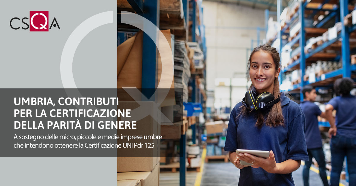 Umbria, Bando contributi per la Certificazione della parità di genere