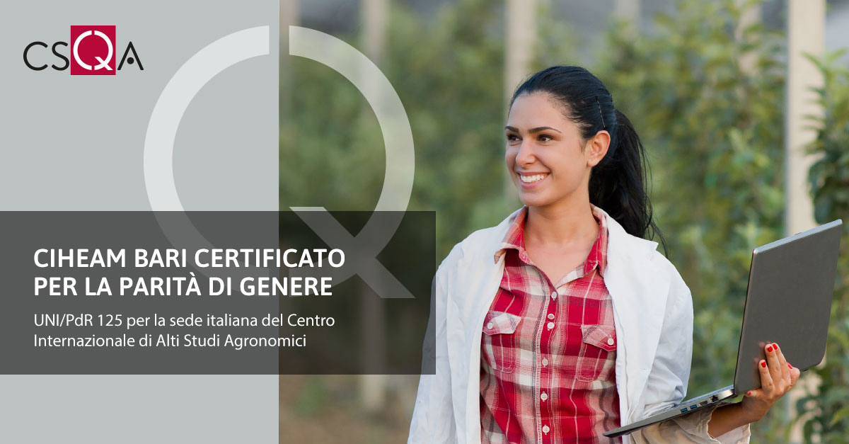 CIHEAM Bari certificato per la Parità di genere