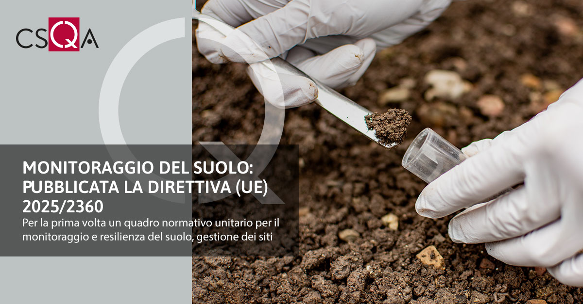Monitoraggio del suolo: pubblicata la direttiva (UE) 2025/2360