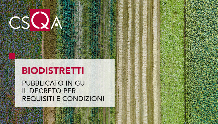 Biodistretti: stabiliti i requisiti e le condizioni per il riconoscimento