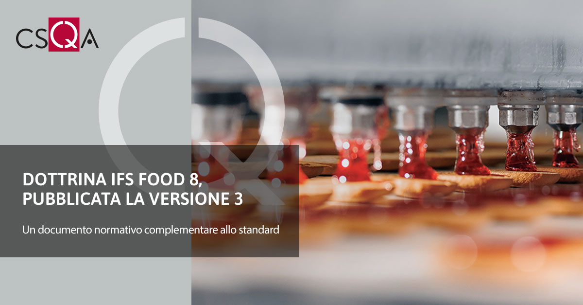 Dottrina IFS Food 8, pubblicata la versione 3