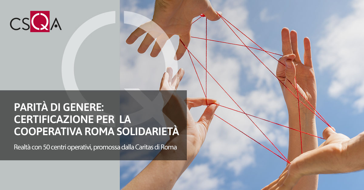 Parità di Genere: certificazione per la Cooperativa Roma Solidarietà