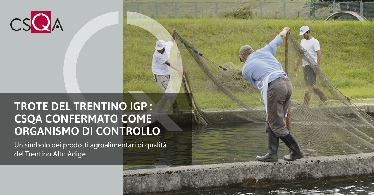 Trote del Trentino IGP: CSQA confermato come Organismo di controllo