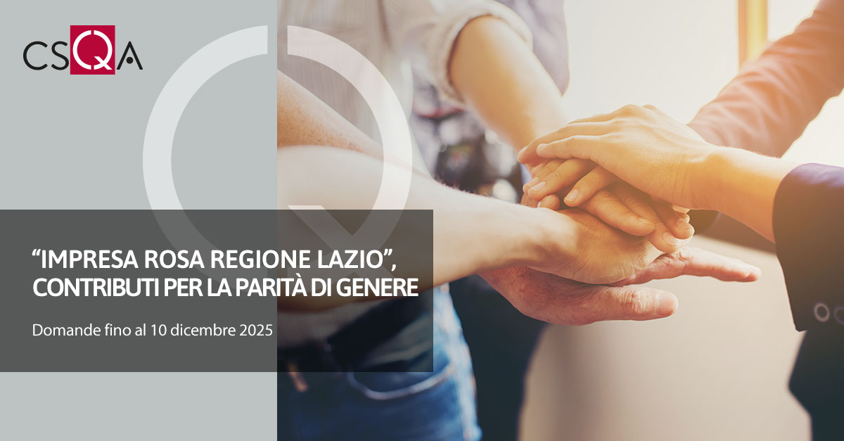 “Impresa Rosa Regione Lazio”, contributi per la Parità di Genere