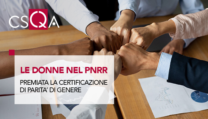 Women in the PNRR, gender equality certification awarded