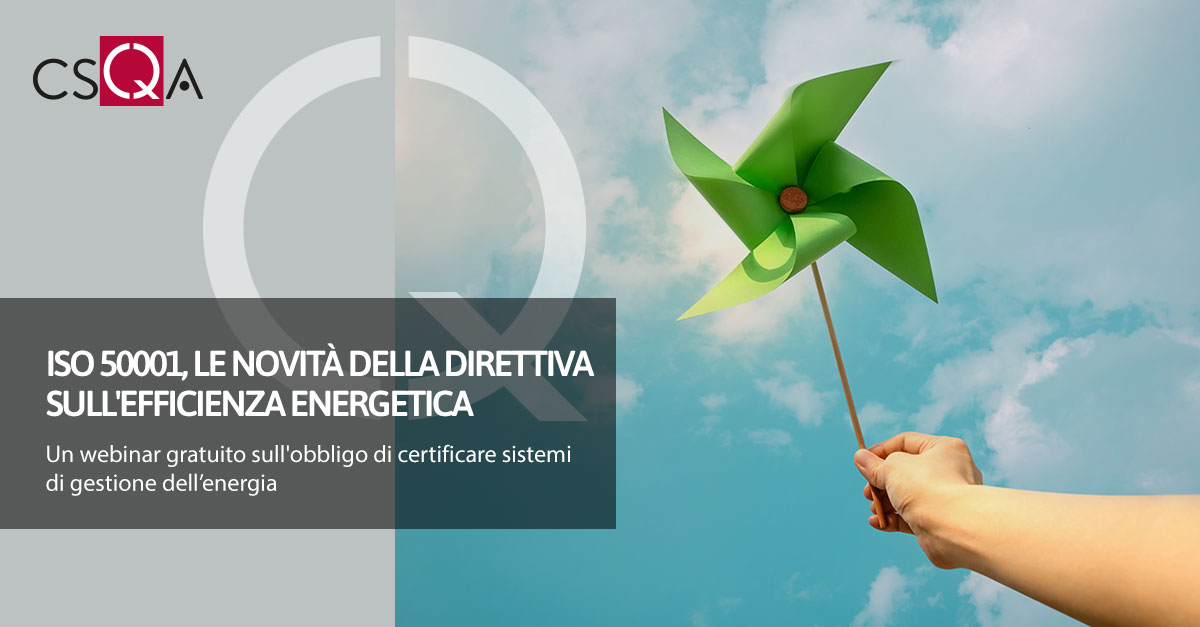 ISO 50001, le novità introdotte dalla Direttiva sull'efficienza energetica
