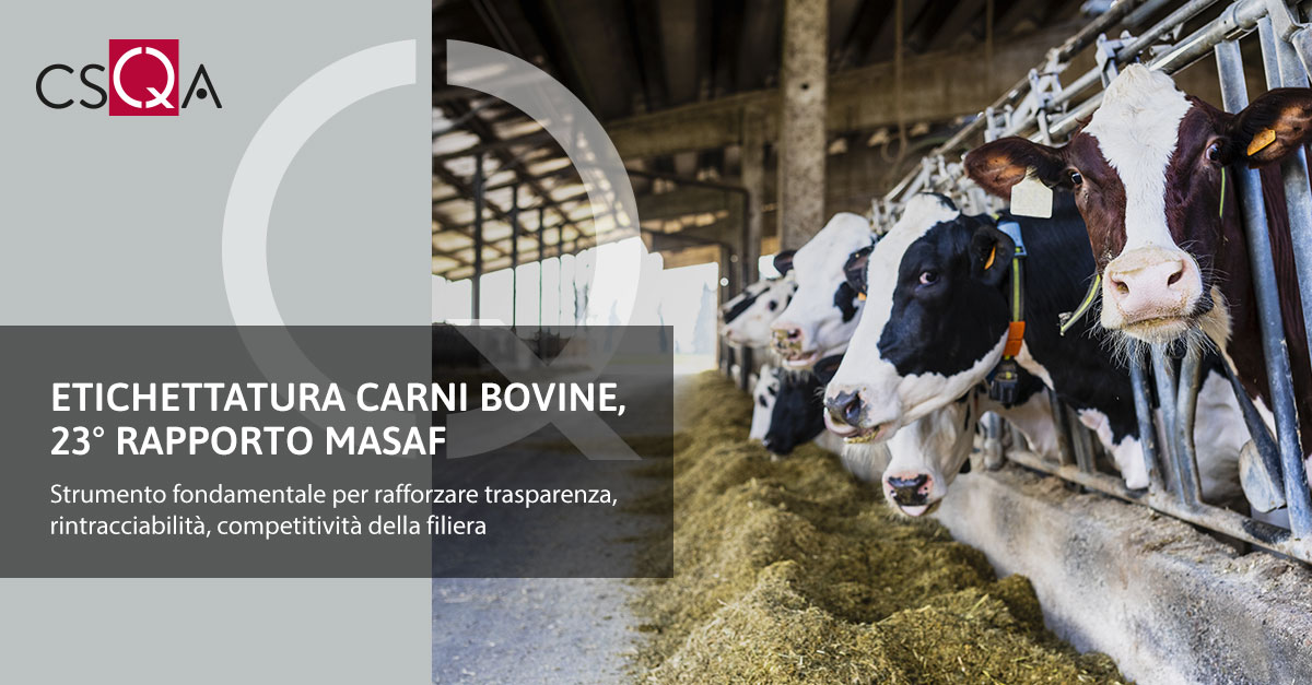 Etichettatura carni bovine, 23° Rapporto MASAF