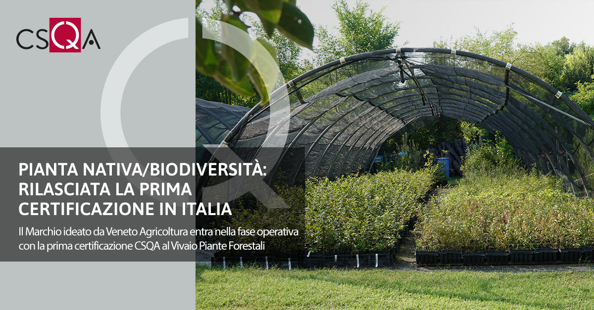Pianta Nativa/Biodiversità: rilasciata la prima certificazione in Italia