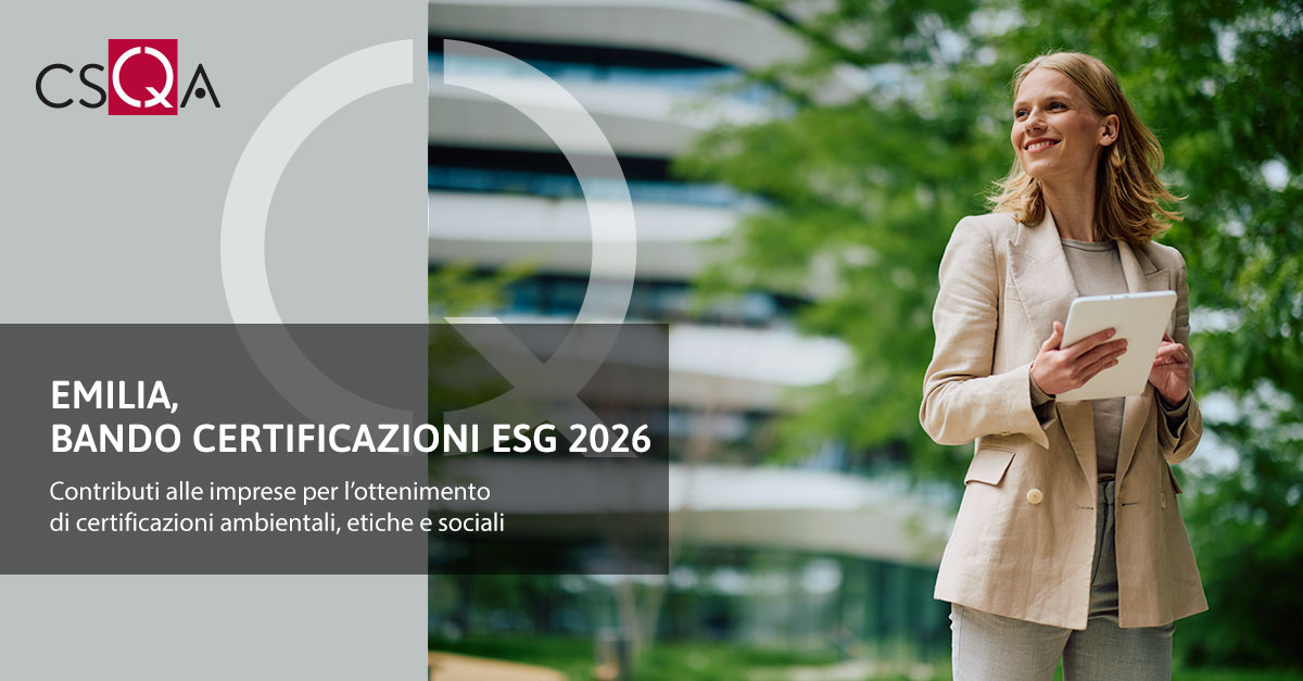 Emilia, Bando Certificazioni ESG 2026