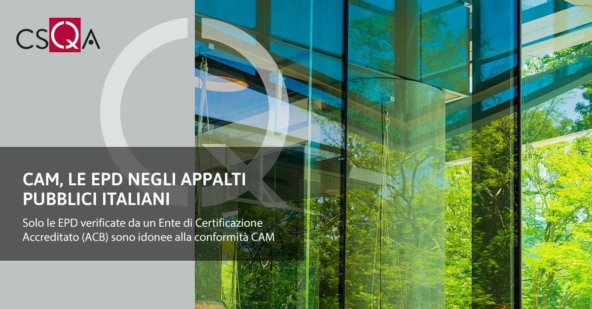 CAM, le EPD negli appalti pubblici italiani
