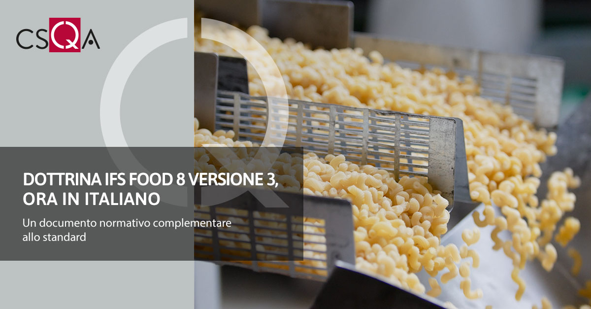 Dottrina IFS Food 8 versione 3, ora in italiano