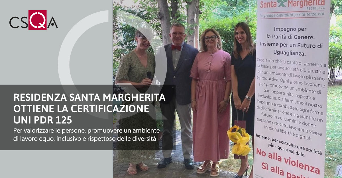 Santa Margherita Residence obtains UNI PdR 125 certification