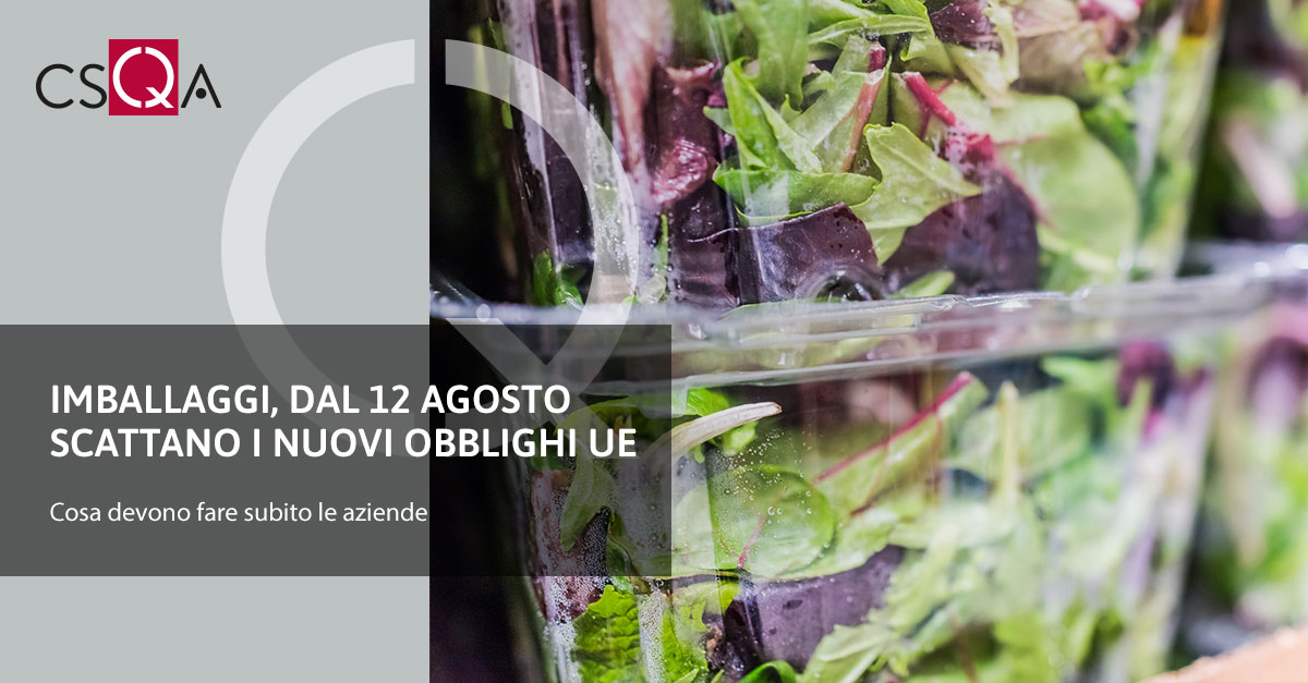 Imballaggi, dal 12 agosto scattano i nuovi obblighi europei