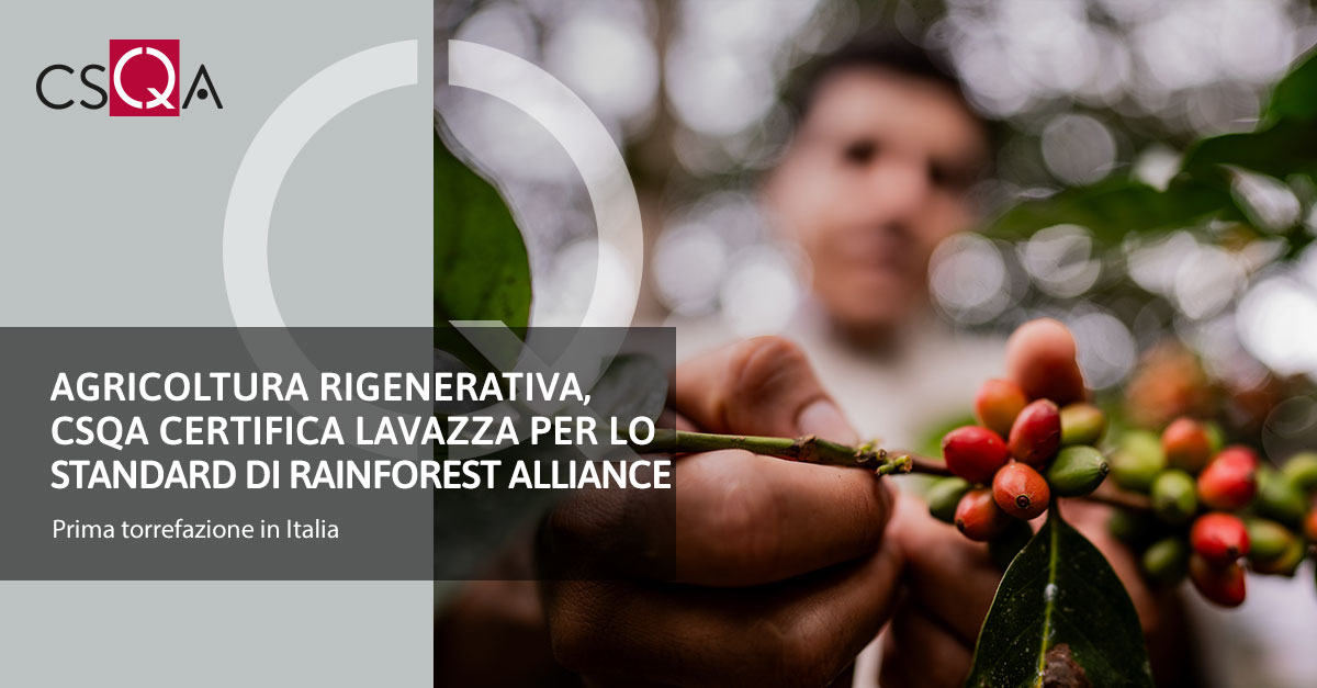 Regenerative Agriculture: CSQA certifies Lavazza for the new Rainforest Alliance Standard.