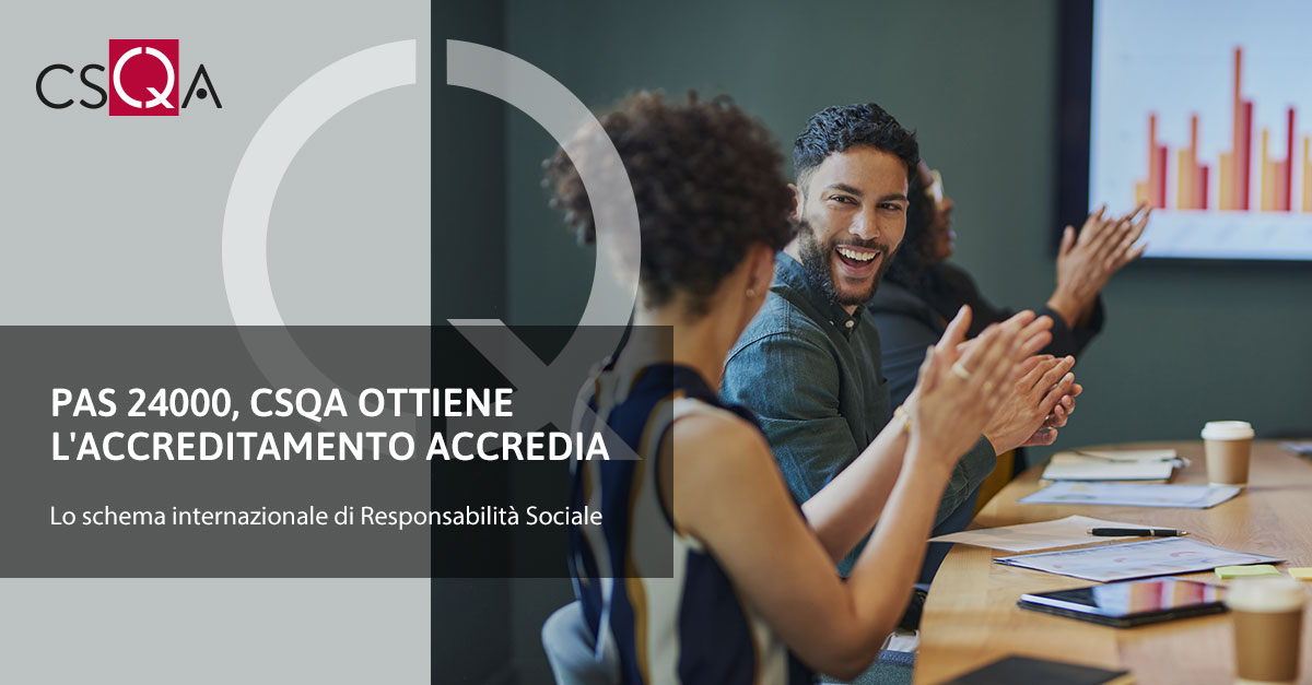 PAS 24000, CSQA obtains Accredia accreditation