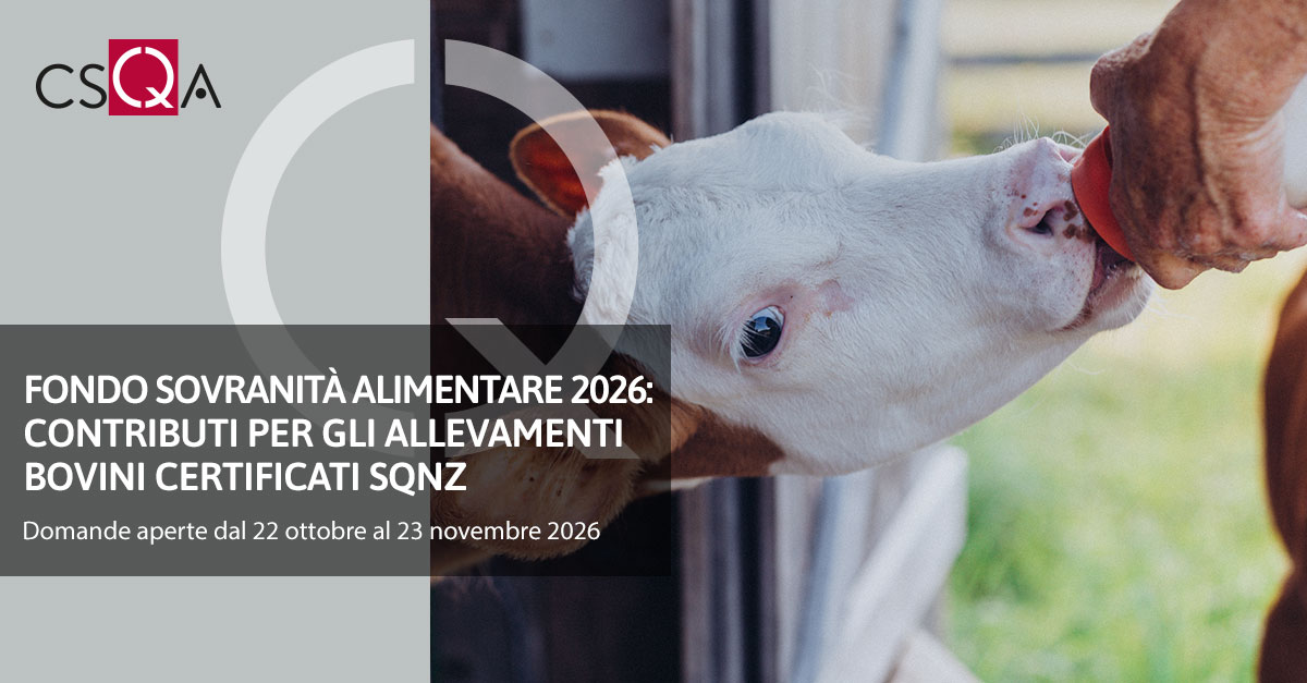 Fondo Sovranità Alimentare 2026: contributi per gli allevamenti bovini certificati SQNZ