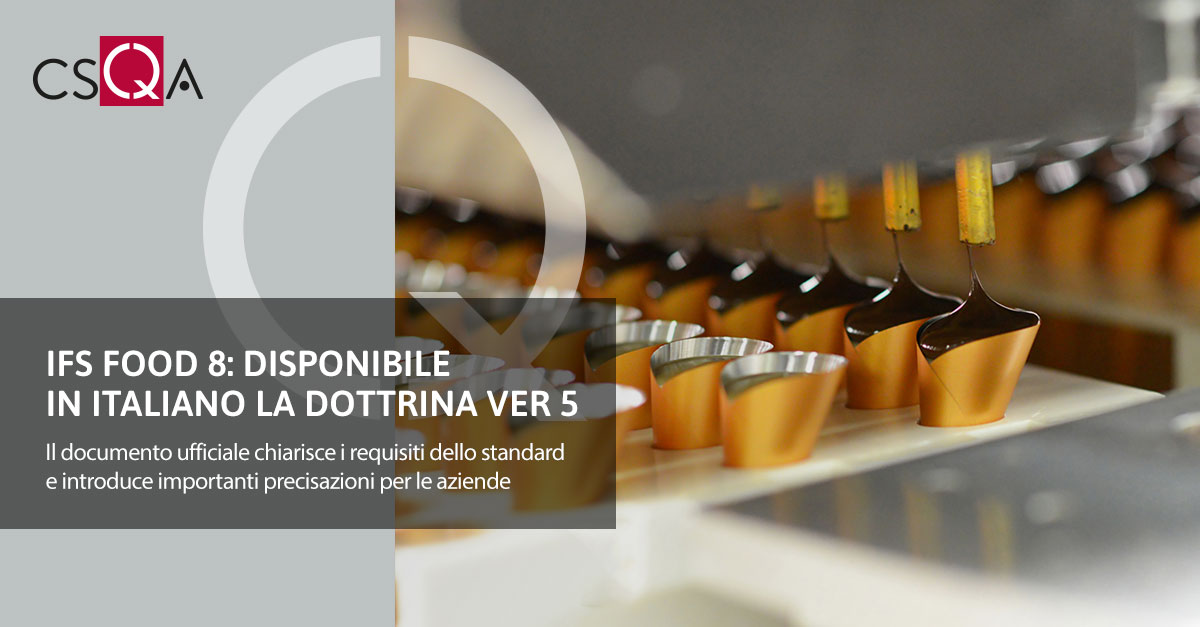 IFS Food 8: disponibile in italiano la Dottrina versione 5