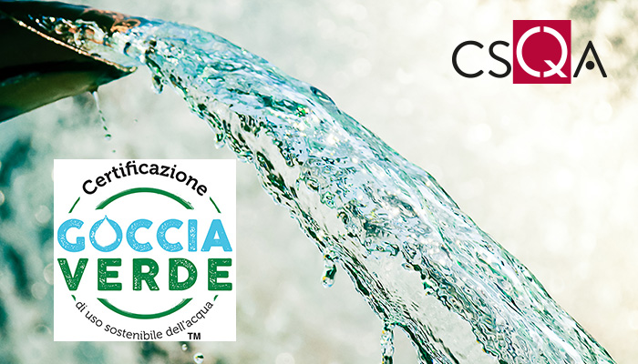 Gestione sostenibile dell'acqua: CSQA rilascia i primi tre certificati “Gocciaverde”