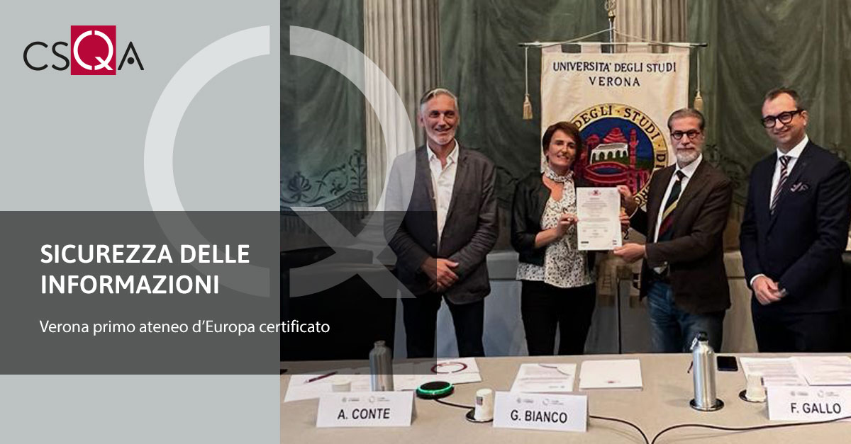 Sicurezza delle informazioni, Verona primo ateneo d’Europa certificato