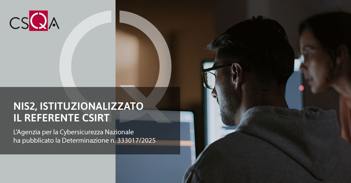 NIS2, istituzionalizzato il referente CSIRT