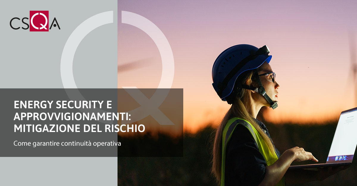 Energy security e approvvigionamenti: mitigazione del rischio