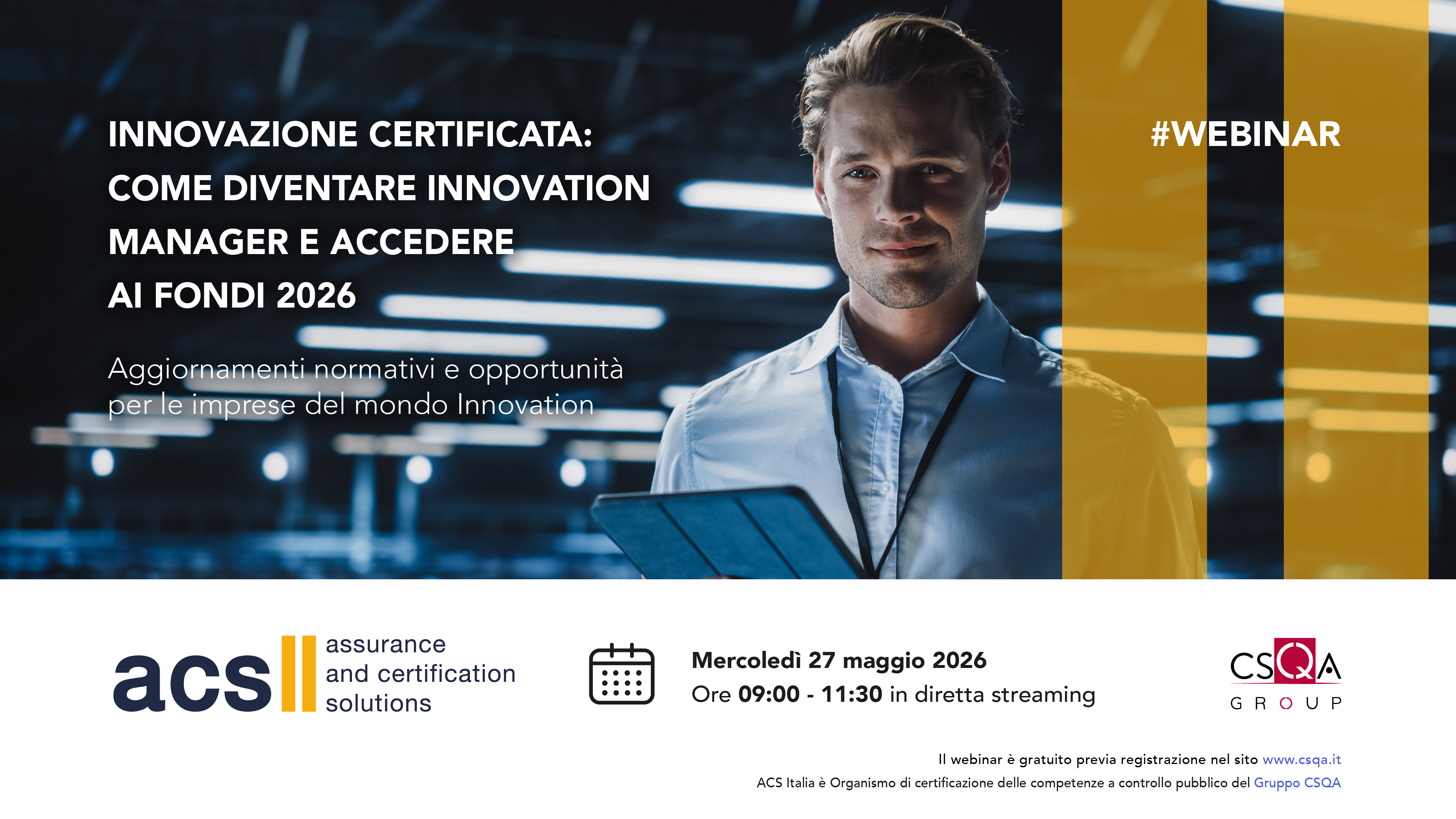 INNOVAZIONE CERTIFICATA:  COME DIVENTARE INNOVATION MANAGER E ACCEDERE AI FONDI 2026_Img
