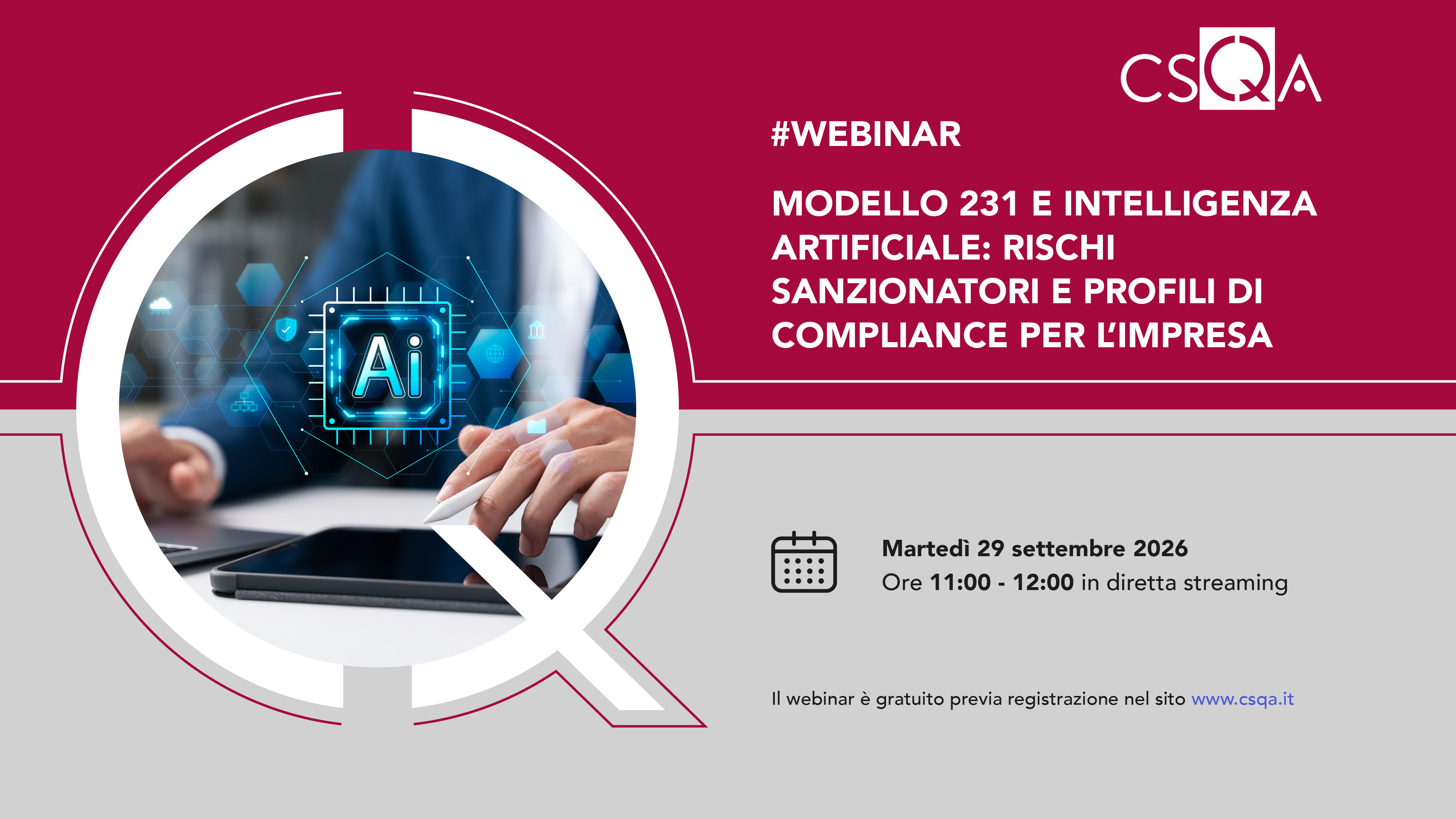 MODELLO 231 E INTELLIGENZA ARTIFICIALE:RISCHI SANZIONATORI E PROFILI DI COMPLIANCE PER L'IMPRESA_Img